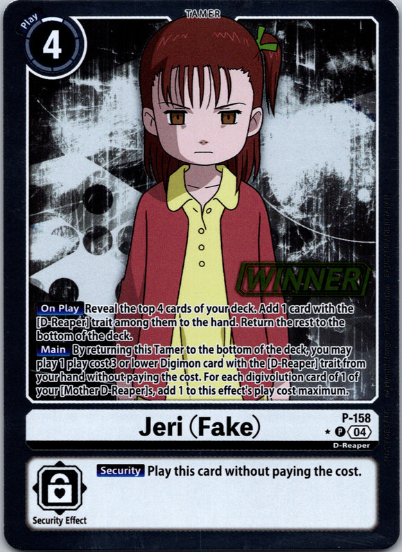 Jeri (Fake) (Store Tournament 2024 Oct. - Dec. Winner Pack) [P-158 P] [Digimon Promotion Cards] Foil
