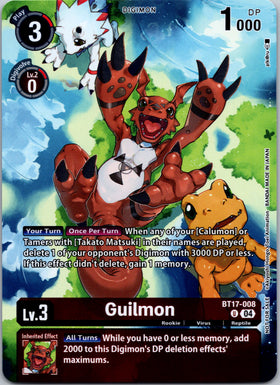 Guilmon (Legend Pack 2024 Box Topper) [BT17-008 U] [Chain of Liberation] Foil