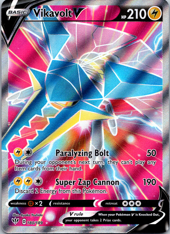 Vikavolt V (Full Art) (180/189) [SWSH03: Darkness Ablaze]