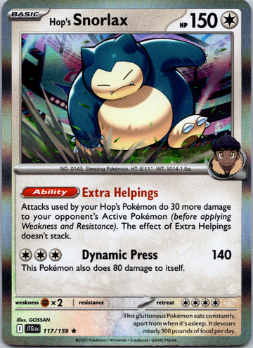 Hop's Snorlax [117/159] [Journey Together] Holofoil