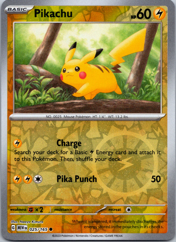 Pikachu (025/165) [Scarlet & Violet:  151] Reverse Holofoil