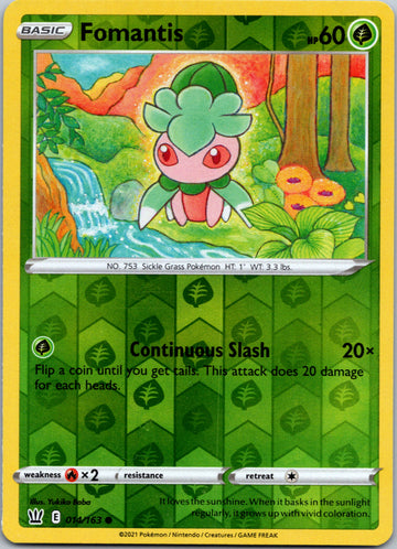 Fomantis [014/163] [Battle Styles] Reverse Holofoil