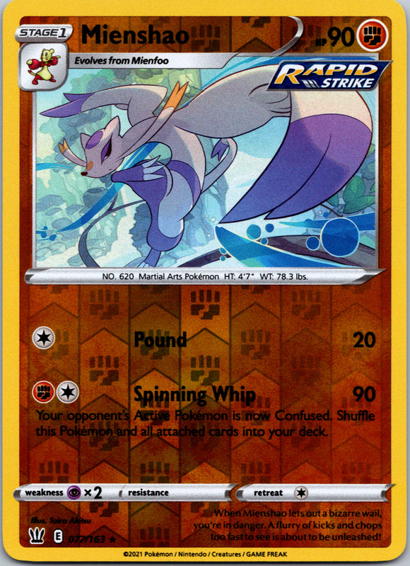 Mienshao [077/163] [Battle Styles] Reverse Holofoil
