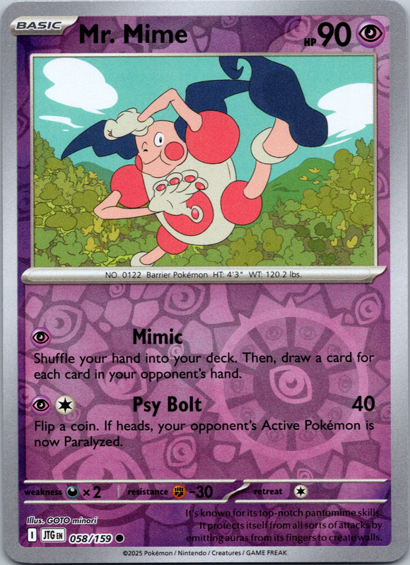 Mr. Mime [058/159] [Journey Together] Reverse Holofoil