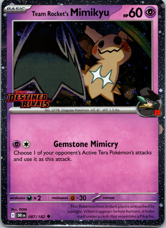 Team Rocket's Mimikyu (Prerelease) [087/182] [Destined Rivals] Holofoil