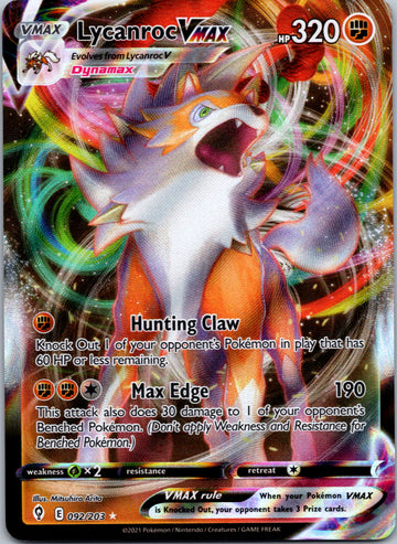 Lycanroc VMAX (092/203) [Sword & Shield: Evolving Skies]