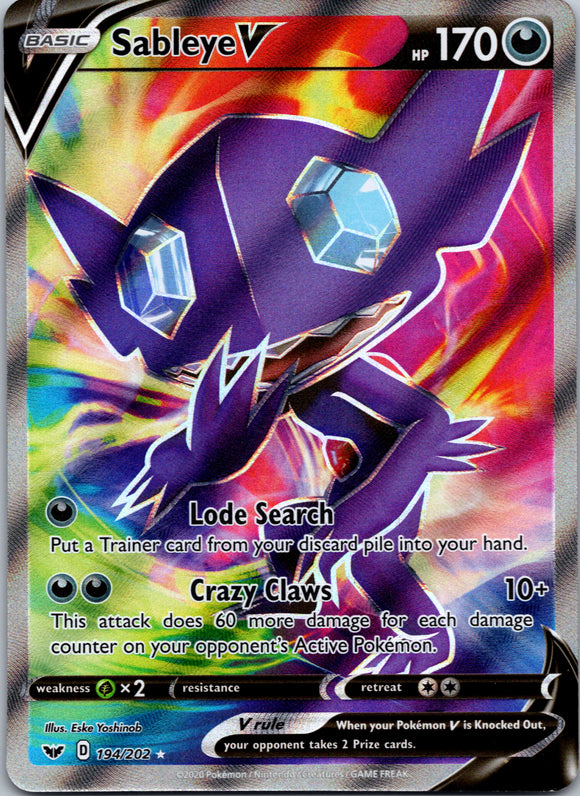 Sableye V (Full Art) (194/202) [SWSH01: Sword & Shield Base Set]