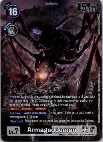Armageddemon (Alternate Art) [BT17-060-SR] [Secret Crisis] Foil
