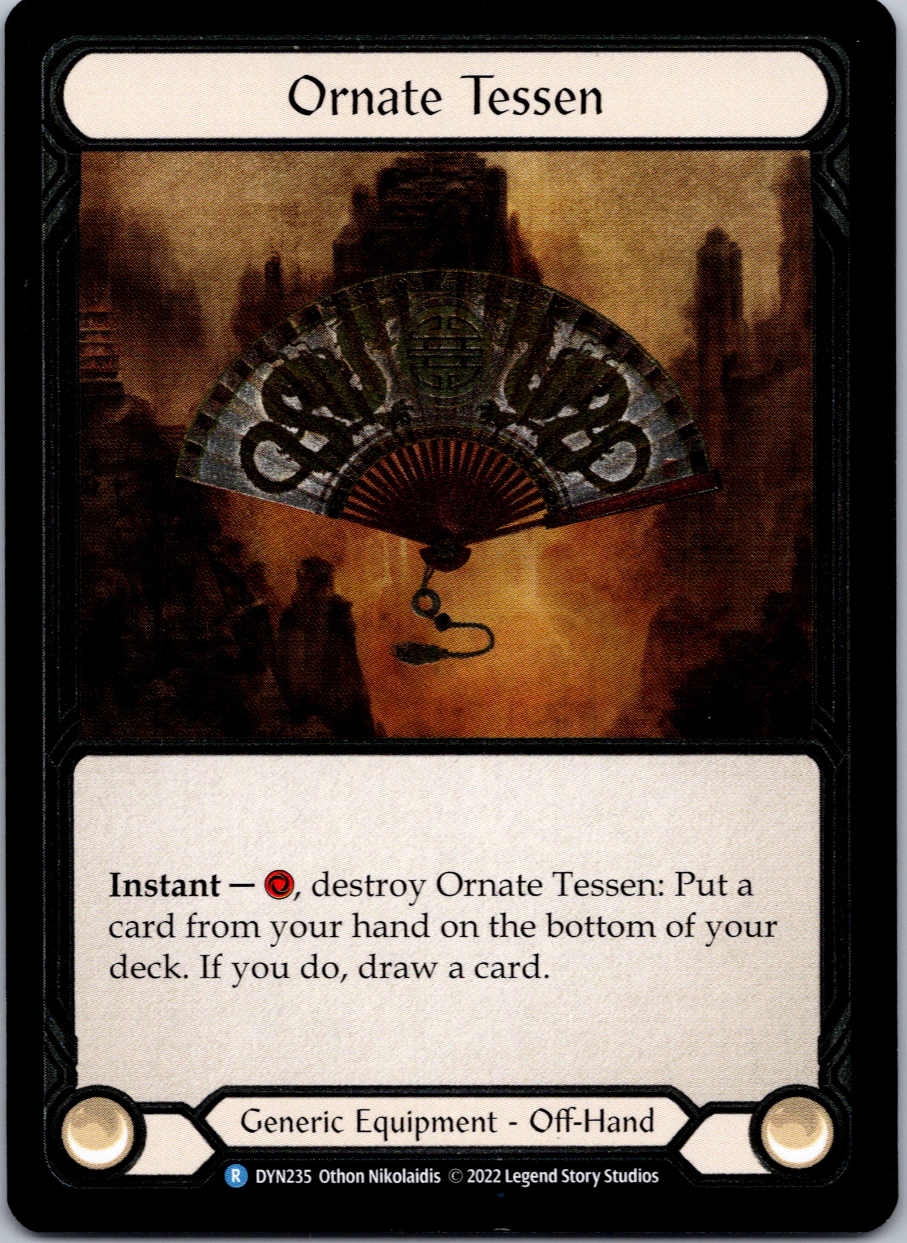 Ornate Tessen [DYN235] (Dynasty)  Cold Foil