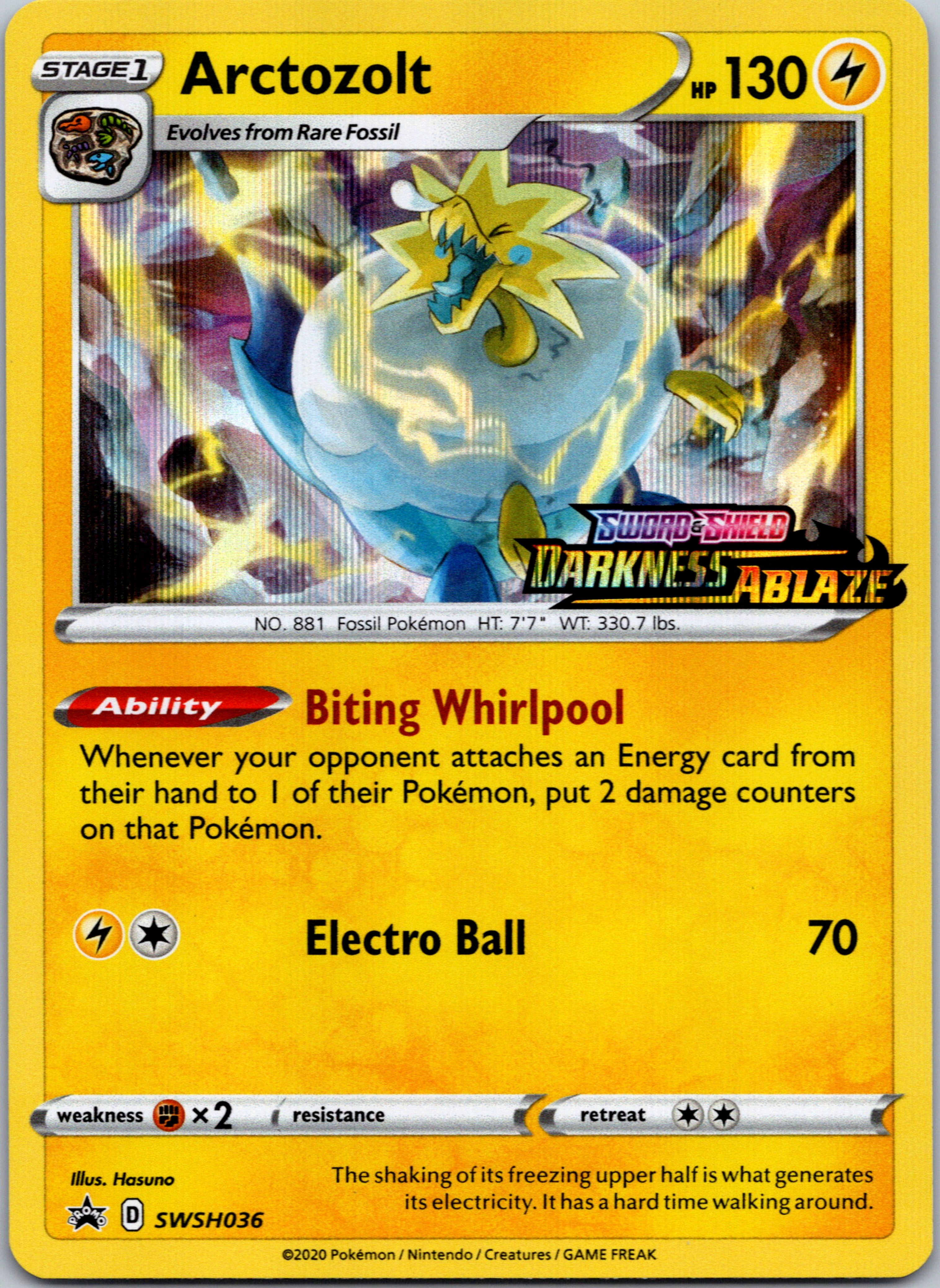 Arctozolt (SWSH036) (Prerelease Promo) [Sword & Shield: Black Star Promos]
