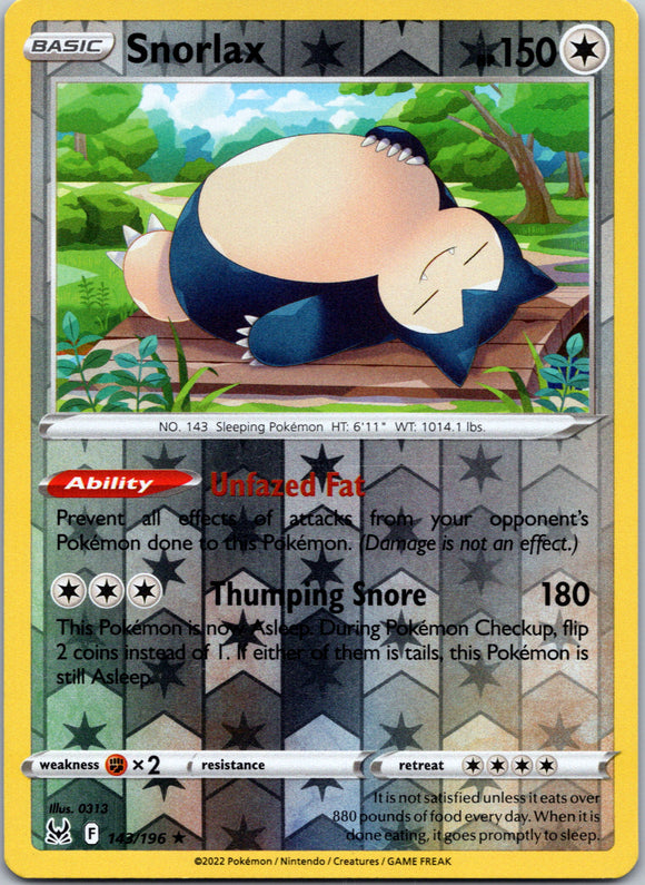 Snorlax [143/196] [Lost Origin] Reverse Holofoil