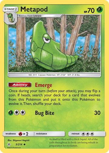 Metapod [3/214] [Unbroken Bonds] Reverse Holofoil
