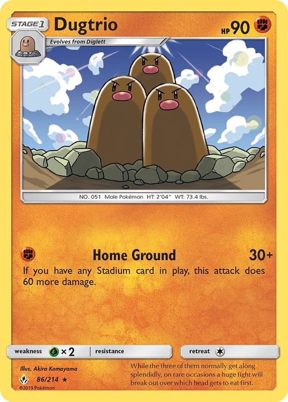 Dugtrio (086/214) [Sun & Moon: Unbroken Bonds]