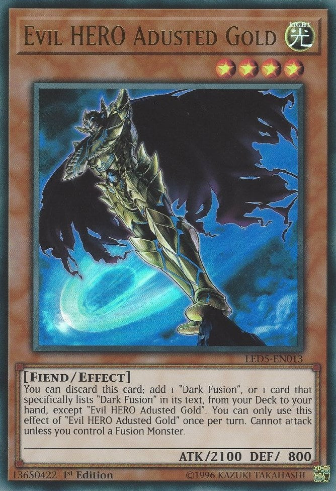 Evil Hero Adusted Gold [LED5-EN013] Ultra Rare