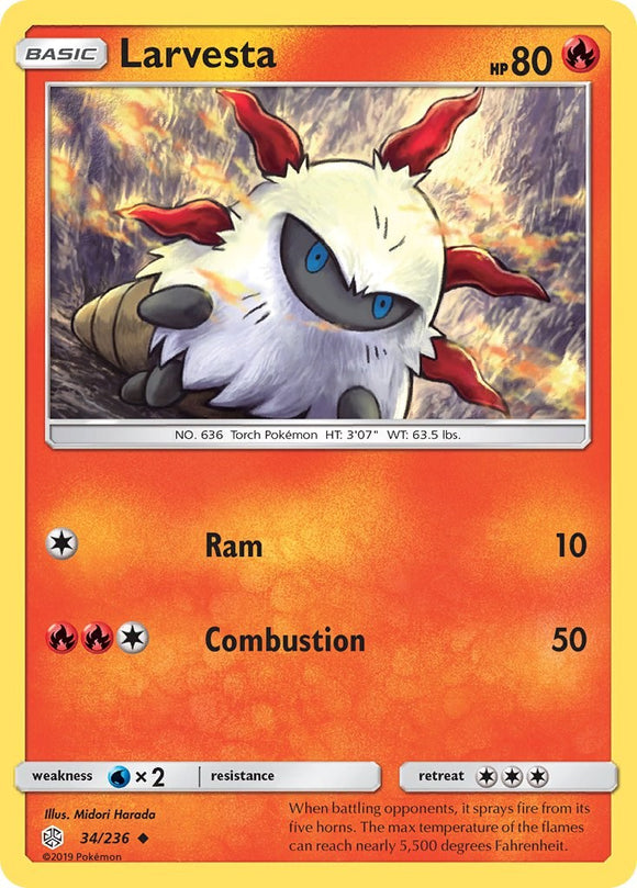 Larvesta [34/236] [Cosmic Eclipse] Reverse Holofoil