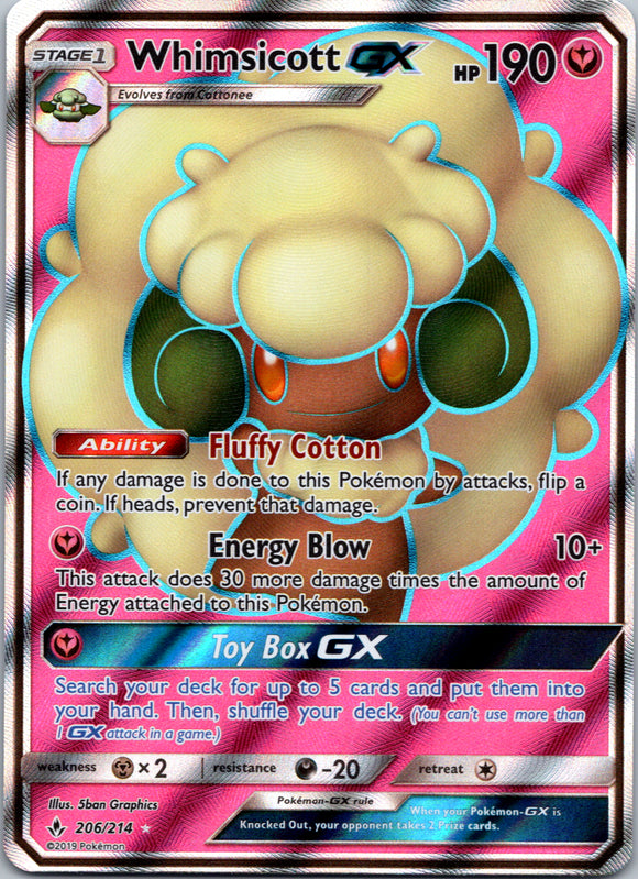Whimsicott GX (206/214) [Sun & Moon: Unbroken Bonds]