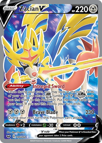 Zacian V (Full Art) (195/202) [SWSH01: Sword & Shield Base Set]