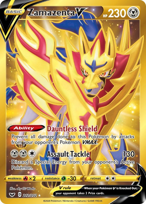 Zamazenta V (Secret) (212/202) [SWSH01: Sword & Shield Base Set]