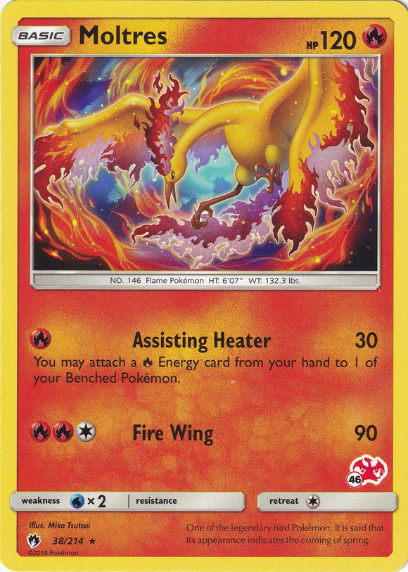 Moltres - 38/214 (#46 Charizard Stamped) [038/214] [Lost Thunder]