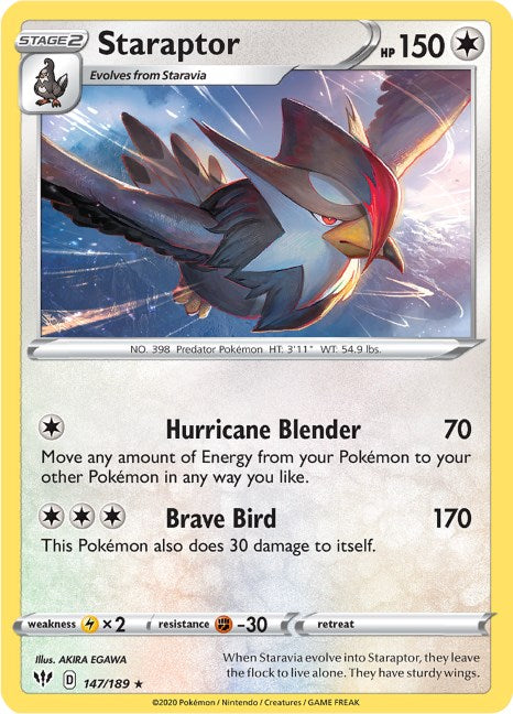 Staraptor [147/189] [Darkness Ablaze] Reverse Holofoil