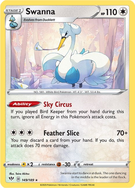 Swanna [149/189] [Darkness Ablaze] Reverse Holofoil