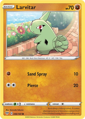 Larvitar [086/189] [Darkness Ablaze] Reverse Holofoil