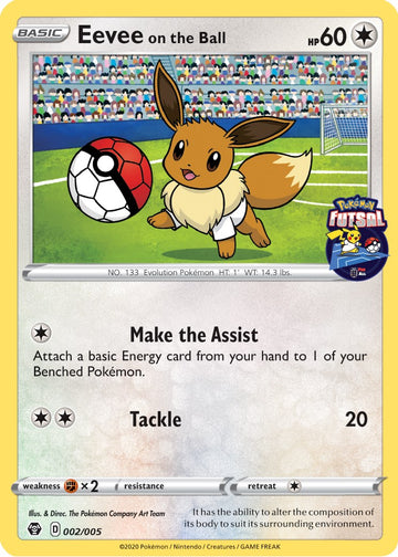 Eevee on the Ball - 002/005 (Pokemon Futsal) [002/005] [Miscellaneous Cards & Products]