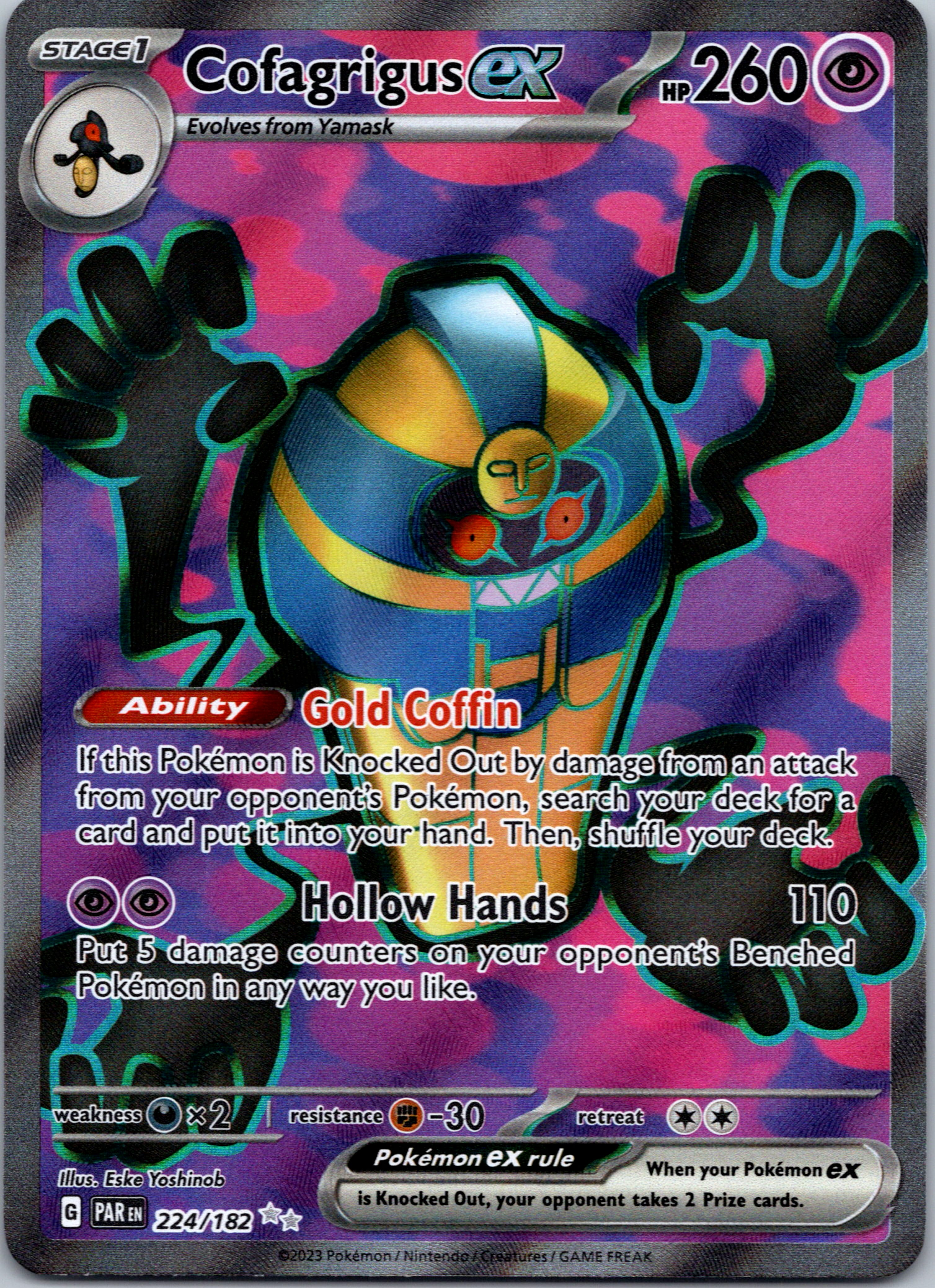 Cofagrigus ex (224/182) - [Scarlet & Violet: Paradox Rift] Holofoil