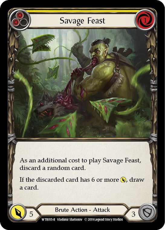 Savage Feast (Yellow) [WTR015] [Welcome to Rathe] 1st Edition Rainbow Foil