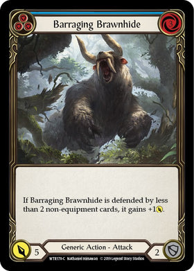 Barraging Brawnhide (Blue) [WTR178] Unlimited Rainbow Foil