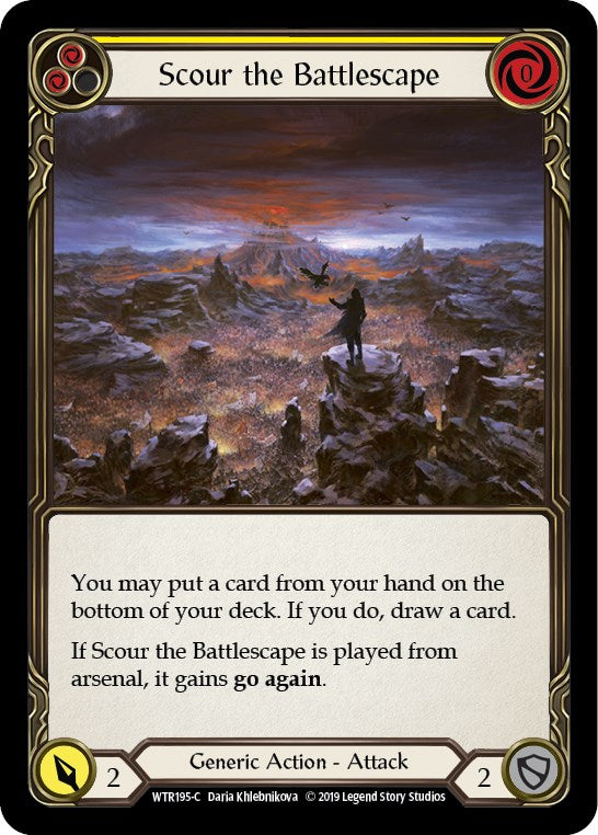 Scour the Battlescape (Yellow) [WTR195] [Welcome to Rathe] 1st Edition Normal