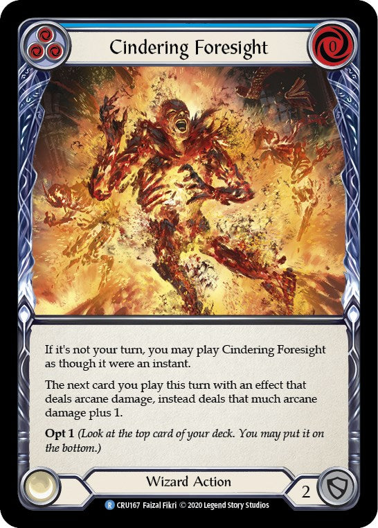 Cindering Foresight (Blue) [CRU167] [Crucible of War] Unlimited Edition Rainbow Foil