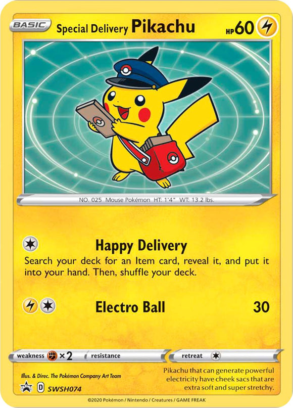 Special Delivery Pikachu [SWSH074] [Sword & Shield Promo Cards] Holofoil