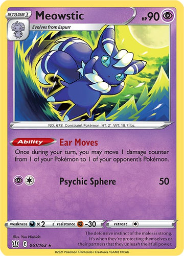 Meowstic [061/163] [Battle Styles] Reverse Holofoil