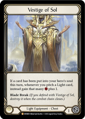 Vestige of Sol [MON060] [Monarch] 1st Edition Cold Foil