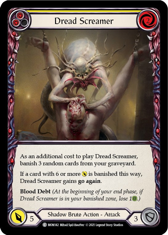 Dread Screamer (Yellow) (Rainbow Foil) [MON142-RF] 1st Edition Rainbow Foil