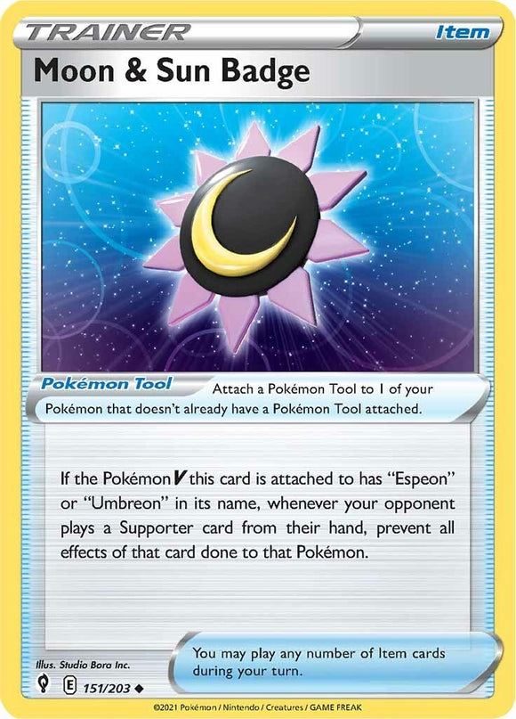 Moon & Sun Badge [151/203] [Evolving Skies] Reverse Holofoil