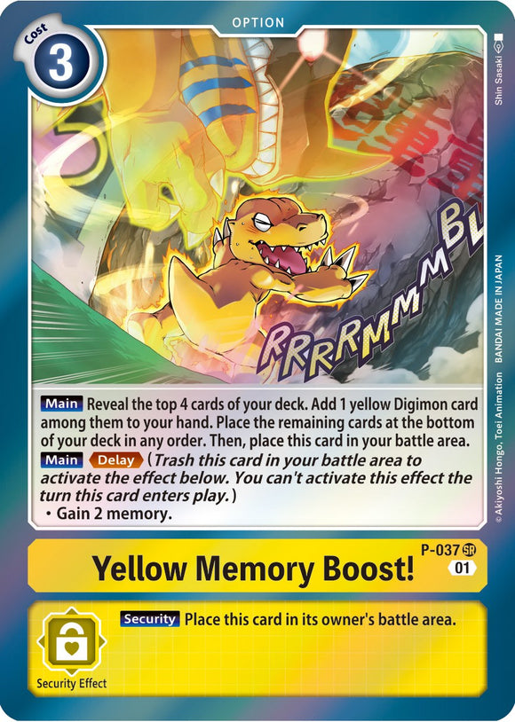 Yellow Memory Boost! [P-037 SR] [Digimon Promotion Cards] Foil