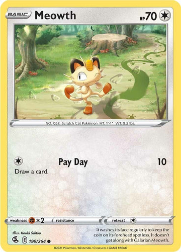Meowth [199/264] [Fusion Strike] Reverse Holofoil