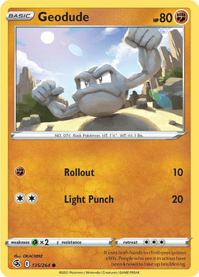 Geodude [135/264] [Fusion Strike] Reverse Holofoil