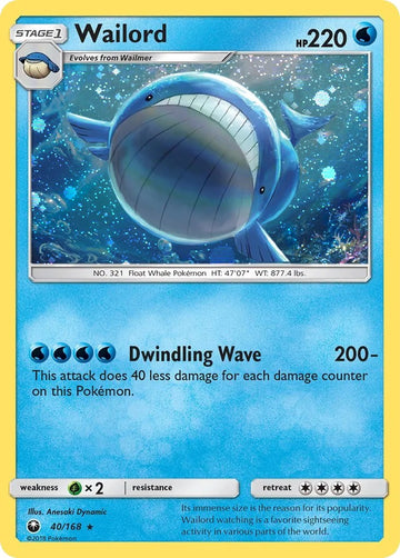 Wailord (040/168) (Cosmos Holo) [Sun & Moon: Celestial Storm]