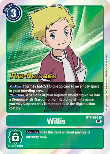 Willis [BT8-091 R] [New Awakening Pre-Release Cards] Foil