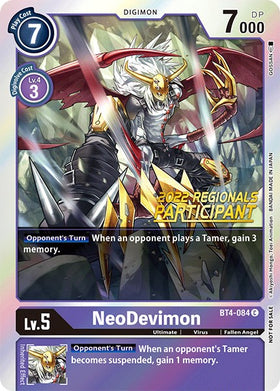 NeoDevimon (2022 Championship Online Regional) [Online Participant] [BT4-084 C] [Great Legend] Foil