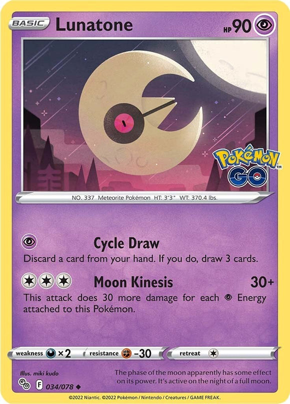 Lunatone [034/078] [Pokemon GO] Reverse Holofoil