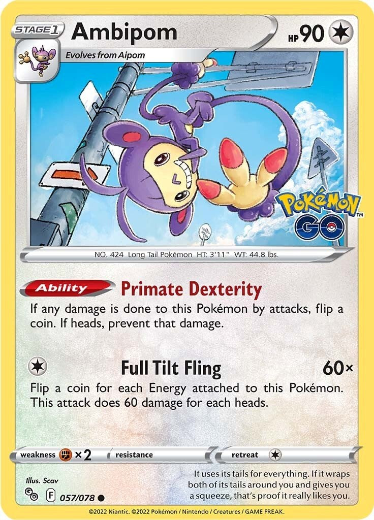 Ambipom [057/078] [Pokemon GO] Reverse Holofoil