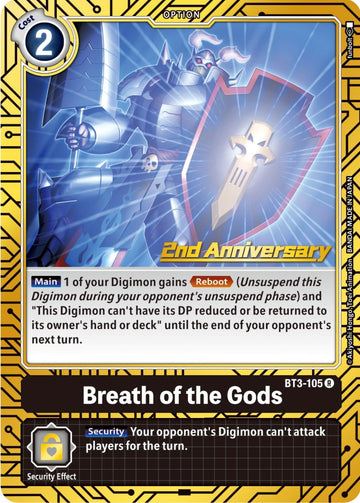Breath of the Gods (2nd Anniversary Card Set) [BT3-105 R] [Release Special Booster 1.0] Foil