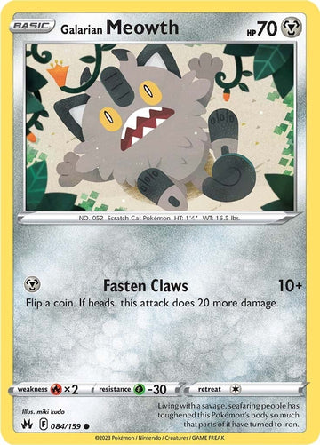 Galarian Meowth [084/159] [Crown Zenith] Reverse Holofoil