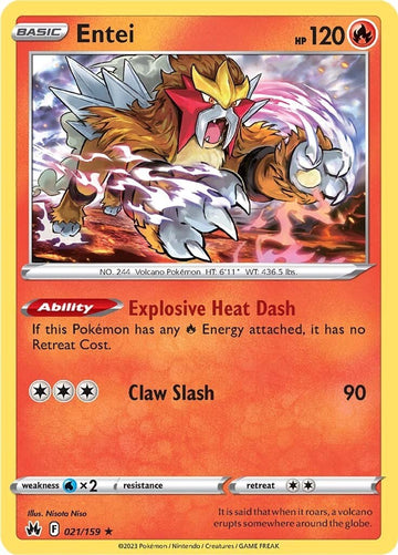 Entei [021/159] [Crown Zenith] Reverse Holofoil