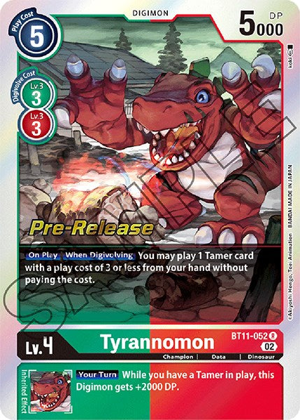 Tyrannomon [BT11-052 R] [Dimensional Phase Pre-Release Cards] Foil