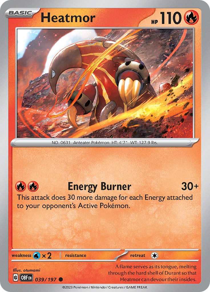 Heatmor [039/197] [Obsidian Flames] Reverse Holofoil